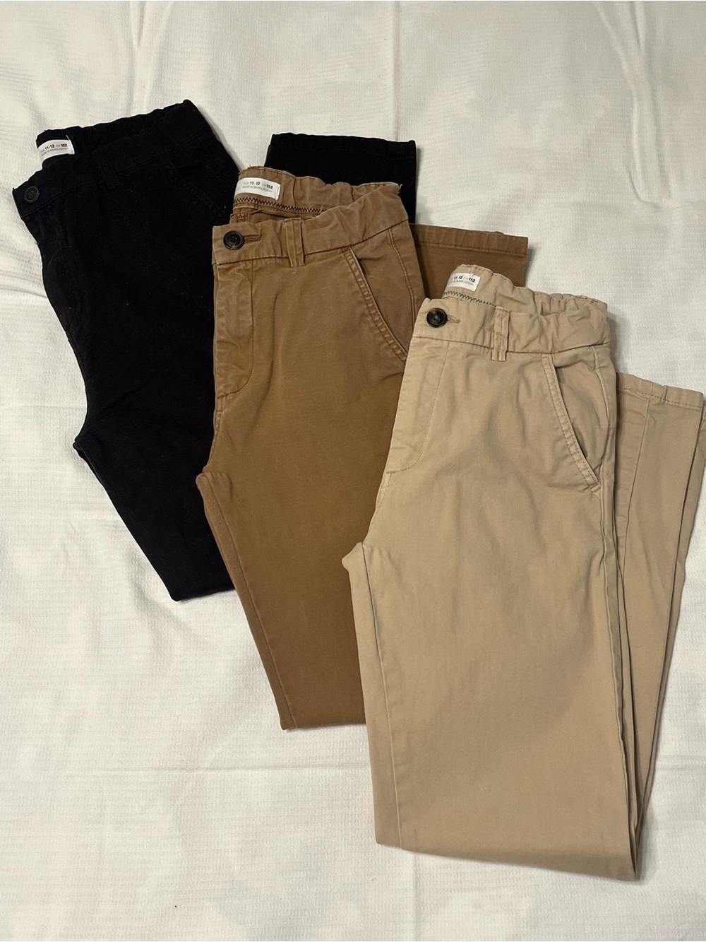 Zara Boys Chino Pants bundle in Black, Brown and Tan size 11-12